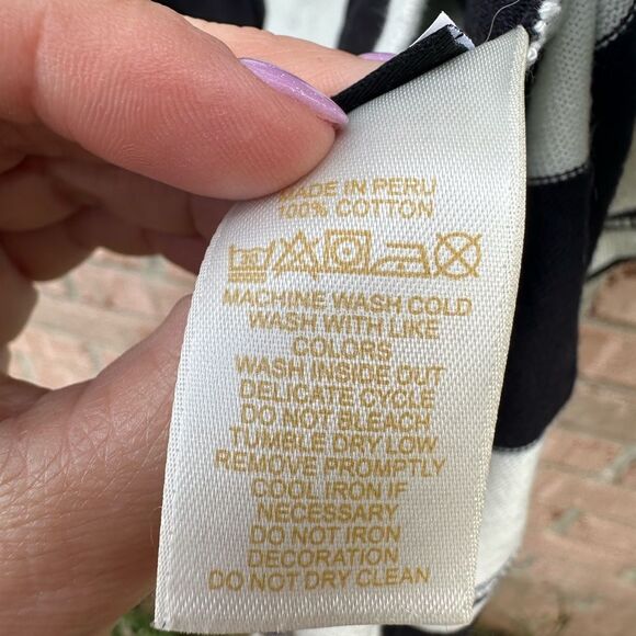 Striped Black and White Kids Dress - Picture 5 of 7